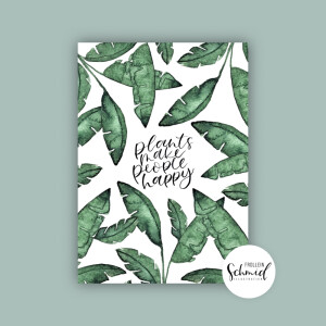 Postkarte A6 happy by Frollein Schmid