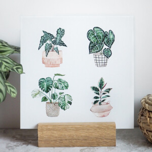 Postkarte 148x148mm potted plants by Frollein Schmid