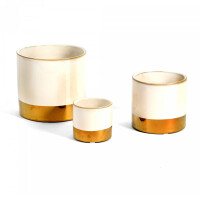 Übertopf Juna weiß / gold