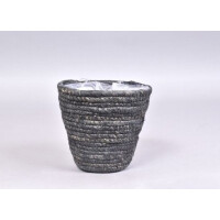 Seegras Übertopf schwarz